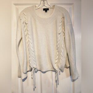 a.n.a Cream Sweater with Unique Tie Detailing